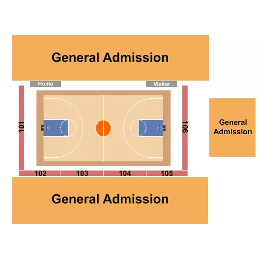 BASKETBALL GA COURTSIDE Seating Map Seating Chart