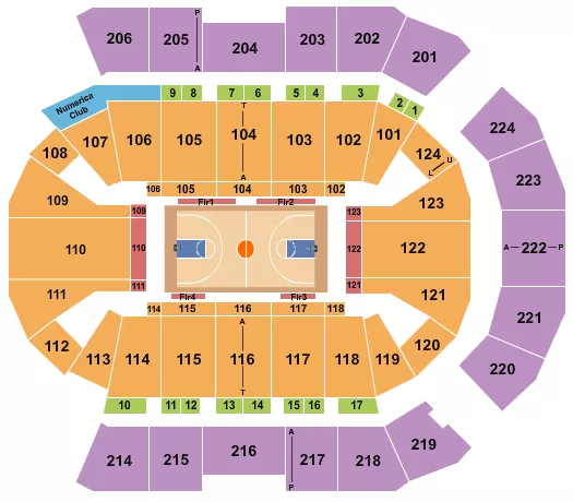 BASKETBALL NCAA Seating Map Seating Chart