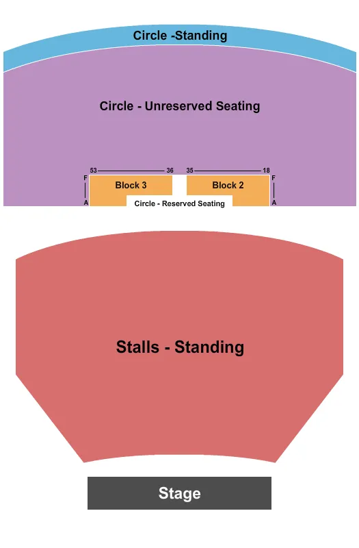 STANDING STALLS Seating Map Seating Chart