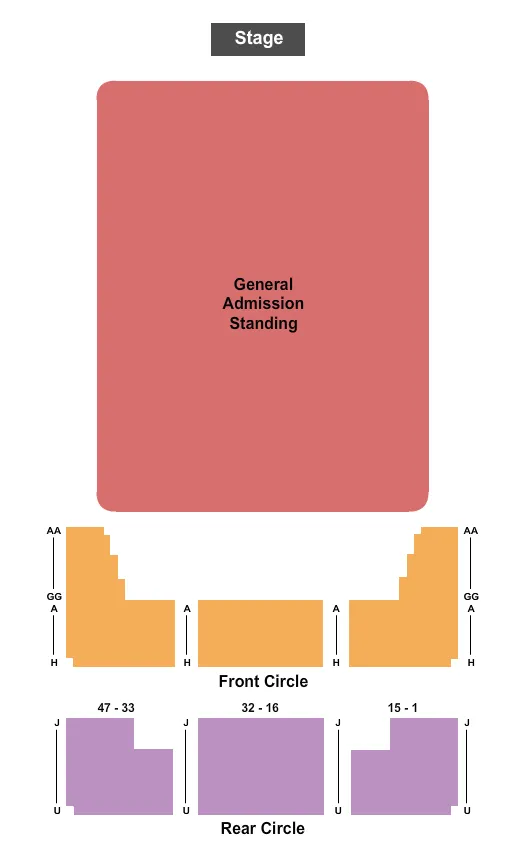 ENDSTAGE GA FLR Seating Map Seating Chart