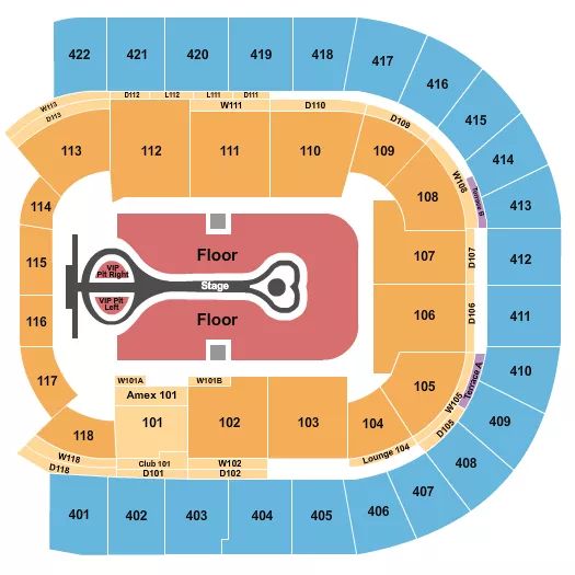 O2 ARENA LONDON BENSON BOONE Seating Map Seating Chart