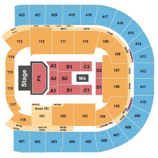 O2 ARENA LONDON ENDSTAGE PIT STANDING Seating Map Seating Chart