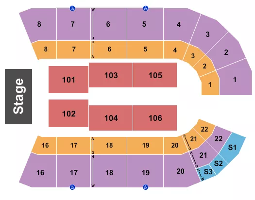 OGE COLISEUM AT OKC FAIRGROUNDS ENDSTAGE Seating Map Seating Chart
