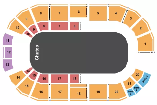 OGE COLISEUM AT OKC FAIRGROUNDS RODEO Seating Map Seating Chart