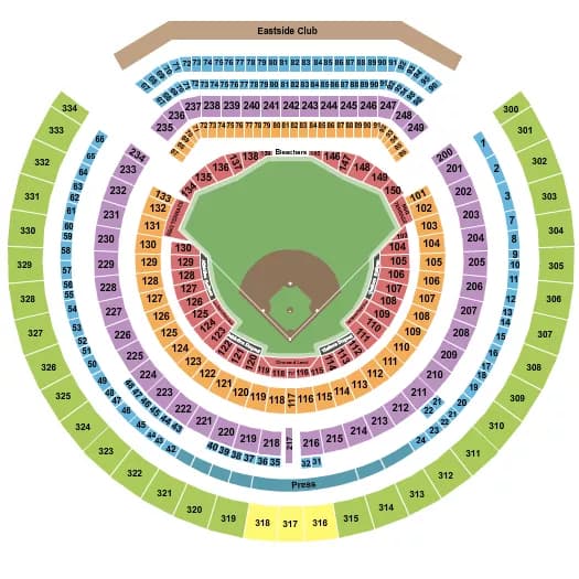 BASEBALL Seating Map Seating Chart