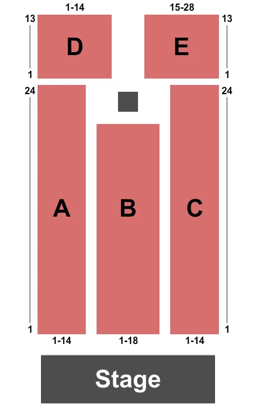 END STAGE Seating Map Seating Chart