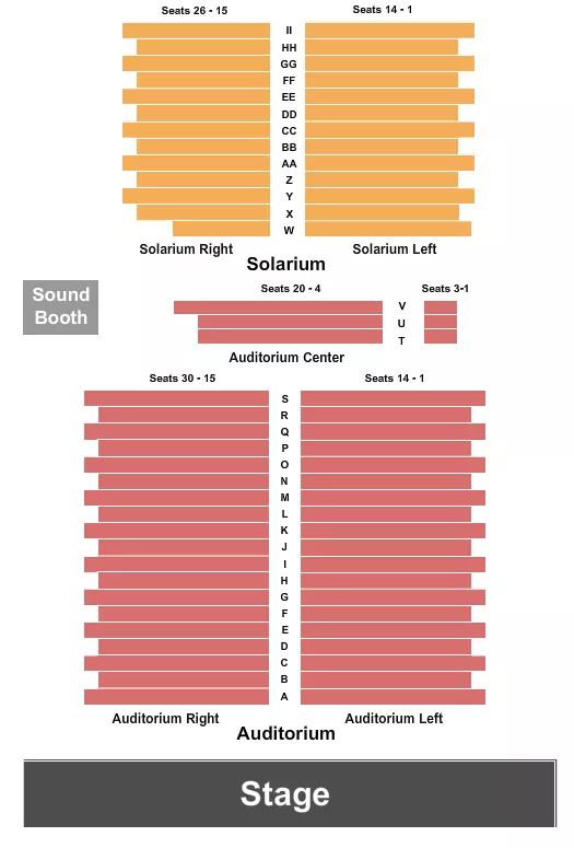 END STAGE Seating Map Seating Chart