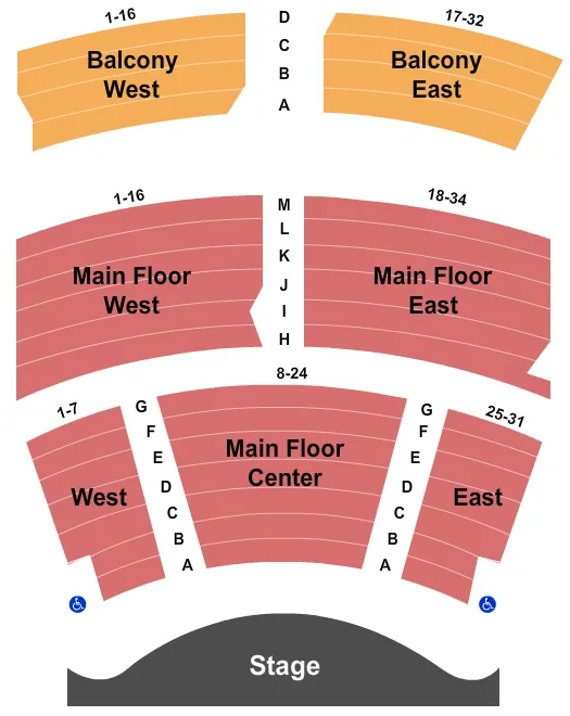 END STAGE Seating Map Seating Chart