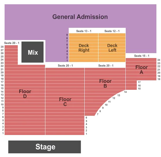 ENDSTAGE PAVILION Seating Map Seating Chart