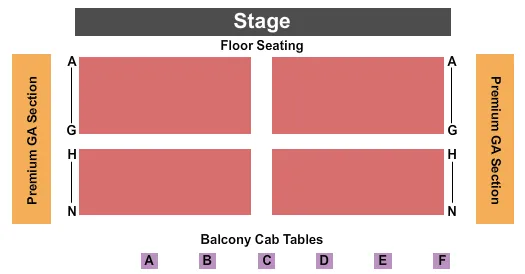 OLD FORESTERS PARISTOWN HALL END STAGE Seating Map Seating Chart