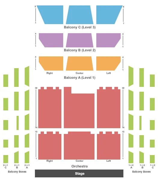 ORCHESTRA HALL MN END STAGE Seating Map Seating Chart