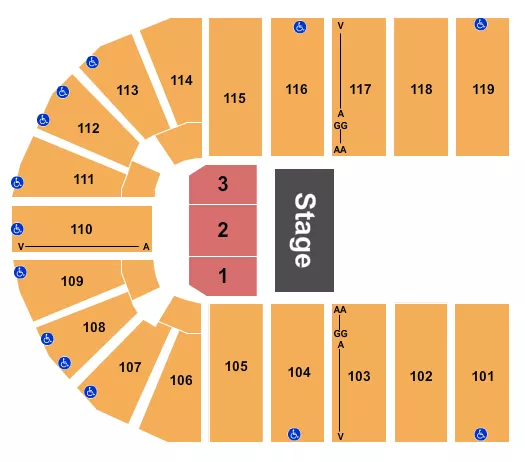 ORLEANS ARENA THE ORLEANS HOTEL BLIPPI Seating Map Seating Chart