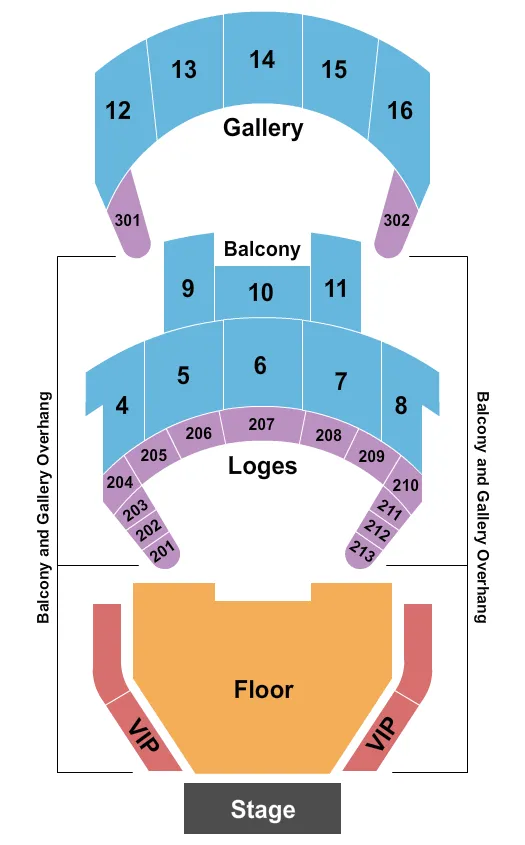 ORPHEUM THEATER NEW ORLEANS GA FLOOR W VIP Seating Map Seating Chart