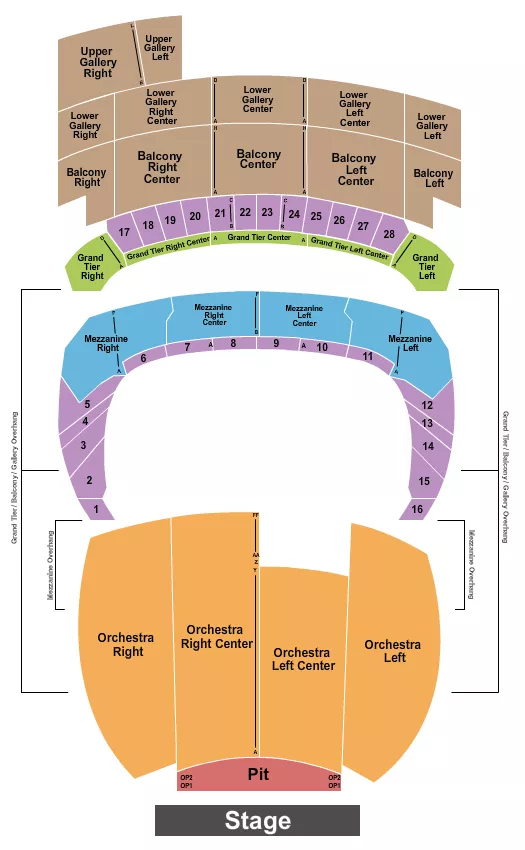 ORPHEUM THEATRE MEMPHIS ENDSTAGE PIT 2 Seating Map Seating Chart