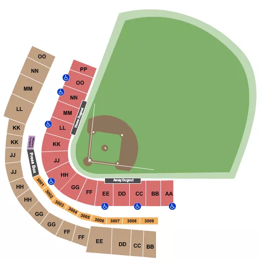 BASEBALL Seating Map Seating Chart
