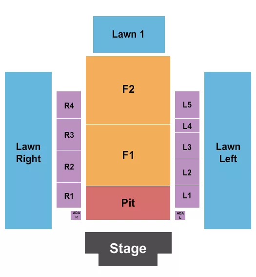 ENDSTAGE GA PIT SPLIT LAWNS Seating Map Seating Chart