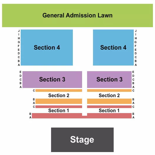 THE OUTDOOR CORRAL STAGE AT KANSAS CROSSING CASINO HOTEL ENDSTAGE Seating Map Seating Chart