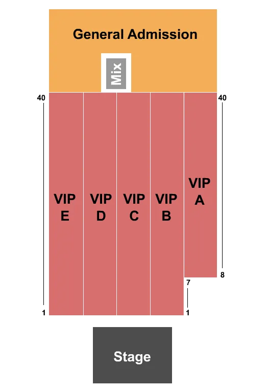 OUTDOORS AT SEMINOLE CASINO CENTER IMMOKALEE END STAGE Seating Map Seating Chart