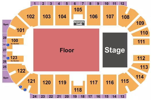 ENDSTAGE GA SEATED FLOOR Seating Map Seating Chart