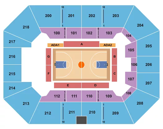 BASKETBALL GLOBETROTTERS Seating Map Seating Chart