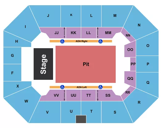 ENDSTAGE FLOOR PIT Seating Map Seating Chart