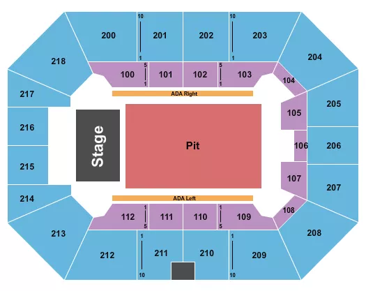 ENDSTAGE FLOOR PIT Seating Map Seating Chart