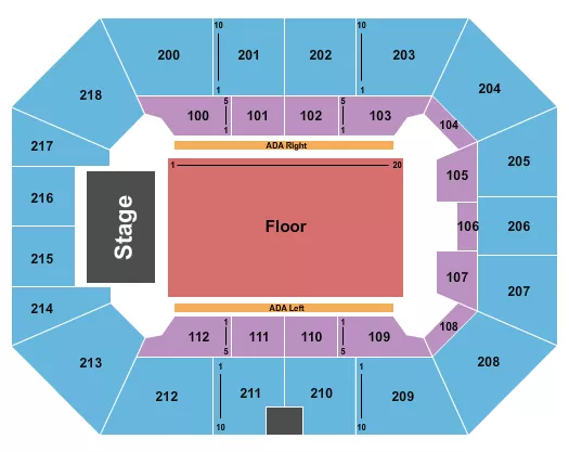 ENDSTAGE FLOOR Seating Map Seating Chart