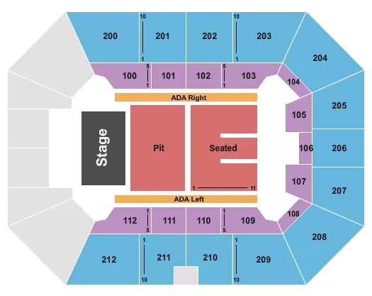 ENDSTAGE PIT Seating Map Seating Chart