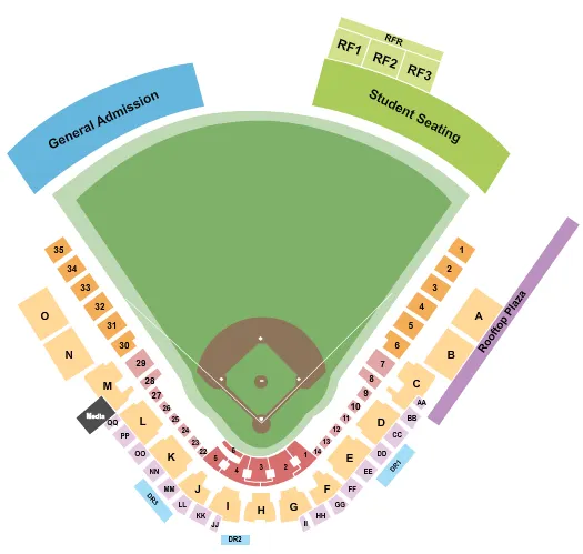 BASEBALL Seating Map Seating Chart