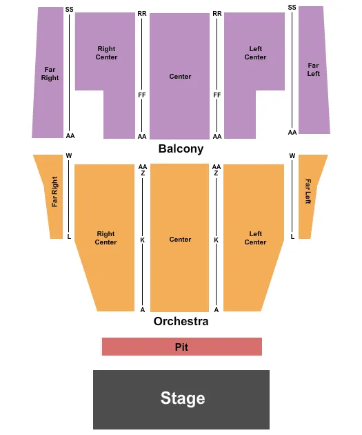 END STAGE Seating Map Seating Chart