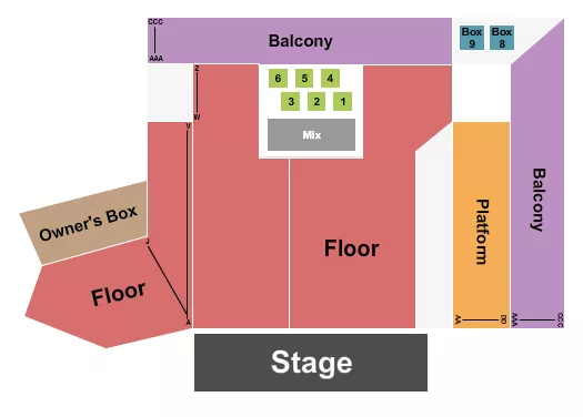 ENDSTAGE 2 Seating Map Seating Chart