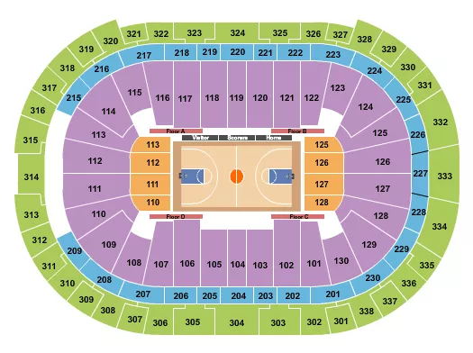BASKETBALL NCAA Seating Map Seating Chart