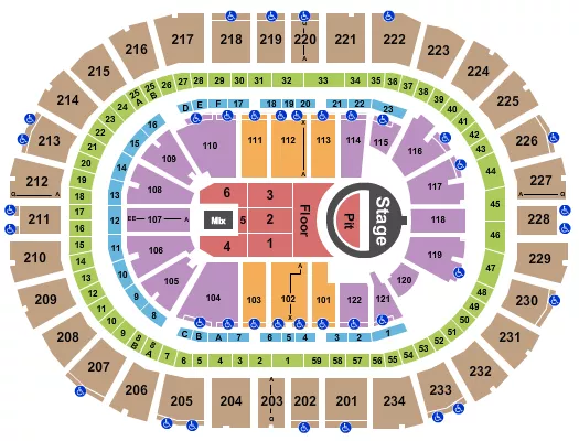 5 SECONDS OF SUMMER Seating Map Seating Chart