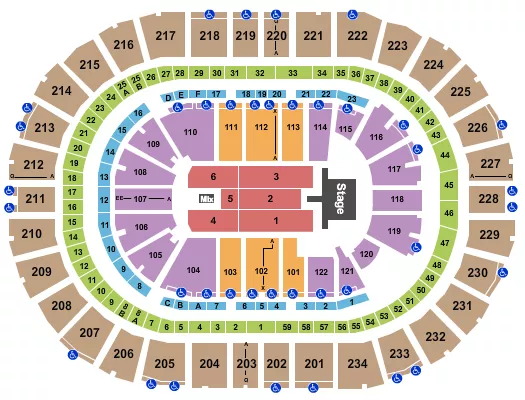 BRYAN ADAMS Seating Map Seating Chart