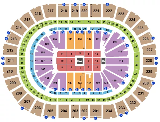 CENTER STAGE 1 Seating Map Seating Chart
