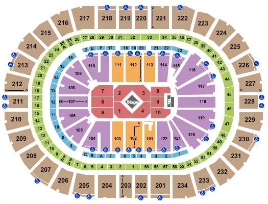 CENTER STAGE Seating Map Seating Chart