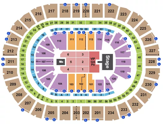 CODY JOHNSON Seating Map Seating Chart