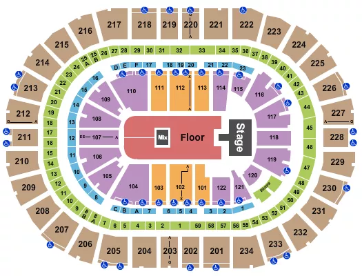 ENDSTAGE GA FLOOR WITH CATWALK Seating Map Seating Chart