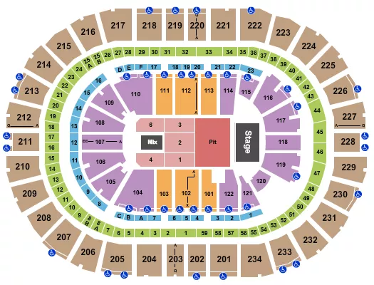 ENDSTAGE GA PIT Seating Map Seating Chart