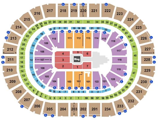 WWE Seating Map Seating Chart