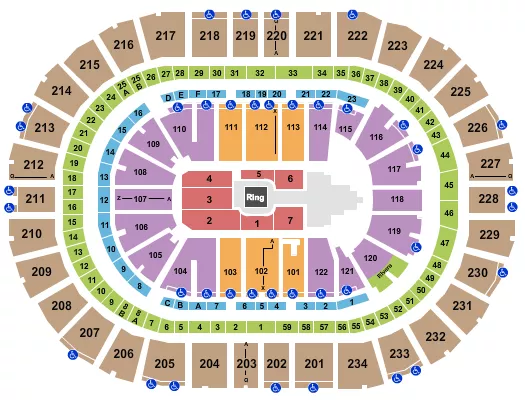 WWE Seating Map Seating Chart