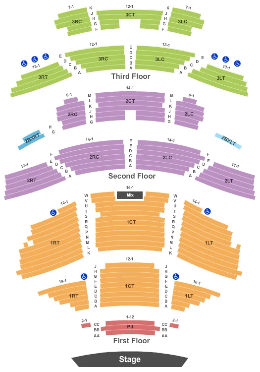 END STAGE Seating Map Seating Chart