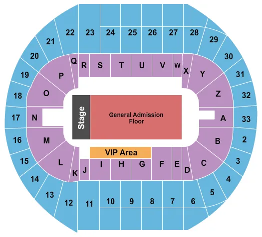 ENDSTAGE GA FLOOR Seating Map Seating Chart
