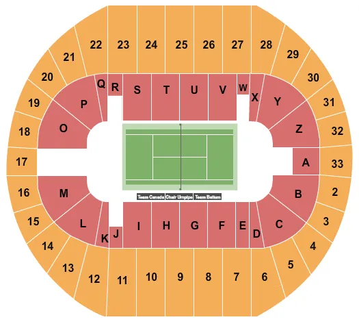 TENNIS Seating Map Seating Chart