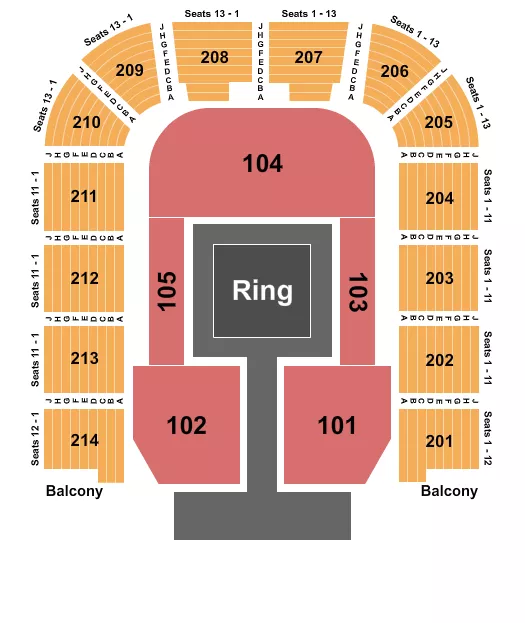 BOXING 2 Seating Map Seating Chart