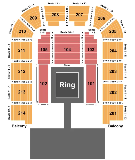 BOXING Seating Map Seating Chart