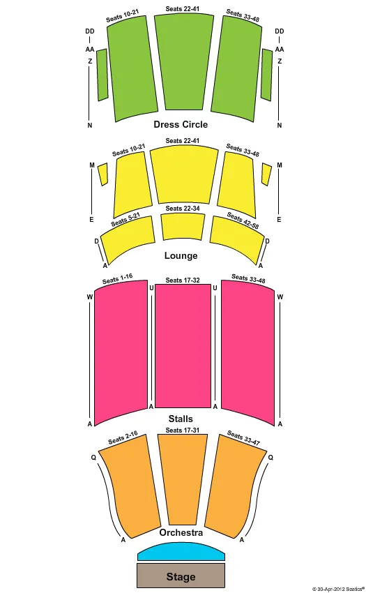END STAGE Seating Map Seating Chart