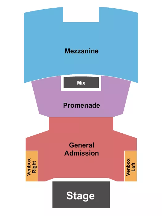 GA FLOOR RSVD MEZZ PROM Seating Map Seating Chart