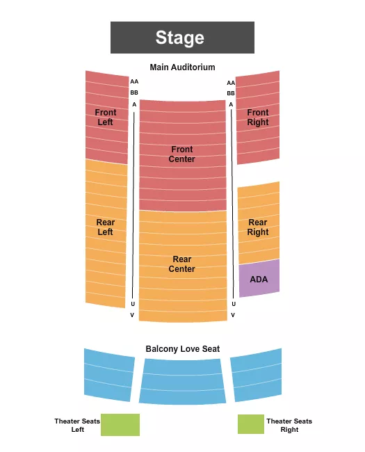 END STAGE Seating Map Seating Chart