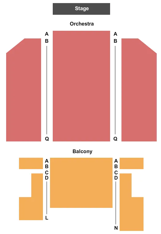 PARAMOUNT THEATER BURLINGTON END STAGE Seating Map Seating Chart